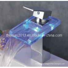 LED Waterfall Basin Faucet, Single Handle Water Tap (Qh0818f)